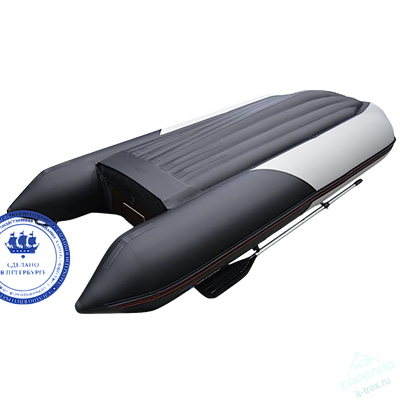 Лодка ПВХ Hunterboat Хантер Классика НД 345ЛКА Светло-Серый / Чёрный