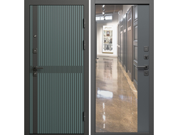 Дверь стальная Граунд velutto verde с зеркалом