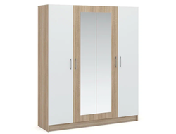 Шкаф 4-х дверный Алёна, Дуб сонома/Белый