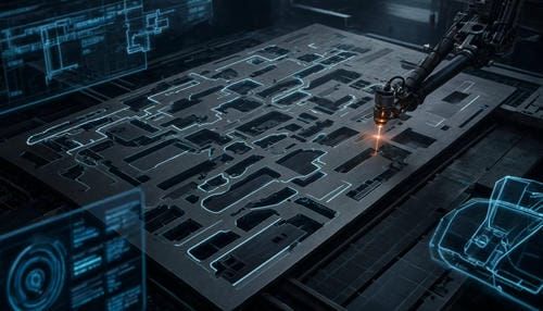 Схема плотной компоновки деталей сложной формы на стальном листе с использованием программного обесп