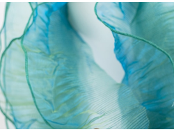 ПЛИССИРОВАННАЯ КРУЖЕВНАЯ ЛЕНТА, 13 СМ. АРТ. К-00046, 10 м. ЦВЕТ: Бирюзовый