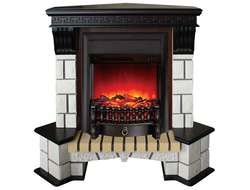 Угловой электрокамин Stone AO с очагом Fobos