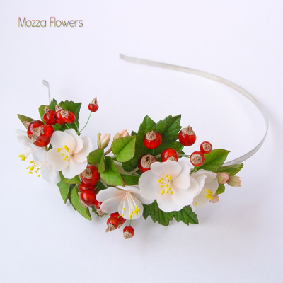 Ободок "Яблоня с красной смородиной".