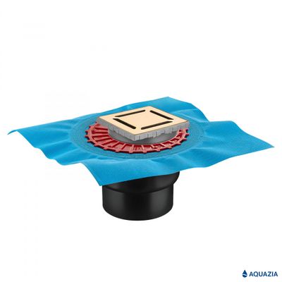 Трап водосток ZENTRUM Norma 100х100 Вертикальный выпуск (Золото)