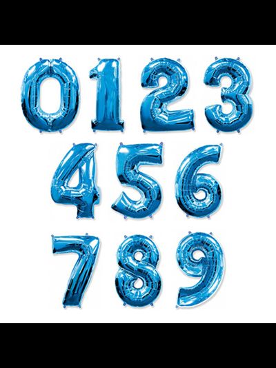 Цифра фольгированная с гелием Синяя 102 см