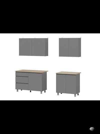 Денвер кухонный гарнитур 2,0 м Графит серый