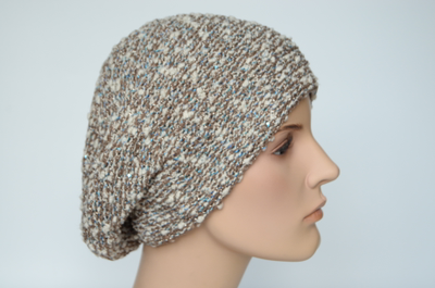 Хлопковый меланжевый берет