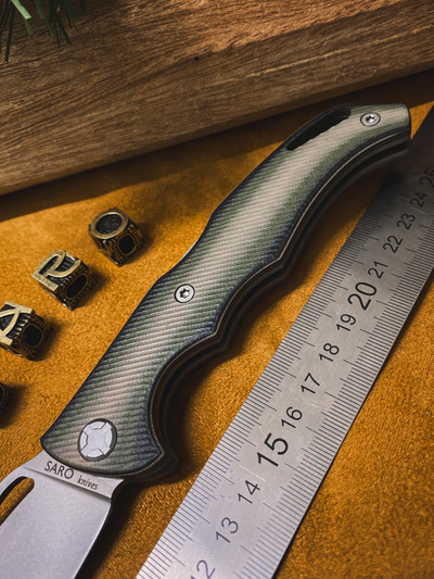 Складной нож Кайман EVO сталь AUS10,  рукоять G10, цвет тайга