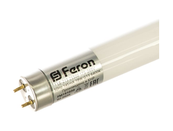 Feron T8 G13 18W (1650lm) 6400К 6K двухцокольная матовый бел, стекл.корп.1200x26, LB-213 25500