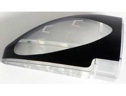 Technic, Panel Curved 5 x 3 x 2 Corner Quarter Ellipse, Right with Black and Silver Porsche GT4 e-Performance Headlight Pattern, Trans-Clear (2442pb003 6463212)