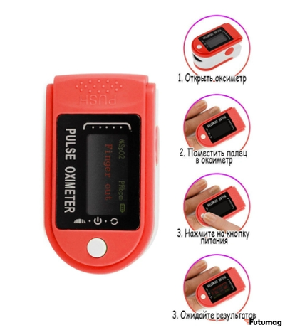 Пульсоксиметр Fingertip Красный