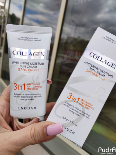 ENOUGH Солнцезащитный крем увлажняющий с коллагеном 3 в 1 COLLAGEN 3IN1 WHITENING MOISTURE SUN СREAM