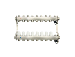 Коллекторная группа ONDO для радиаторной разводки (8 контуров) в сборе с термостатическими и запорными клапанам