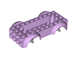 Vehicle, Base 5 x 10 x 2 1/2 with Mudguards and 6 x 2 Recessed Center with 3 Holes with Light Bluish Gray Wheels Holders Attached, Lavender (11650c02 / 6253199)
