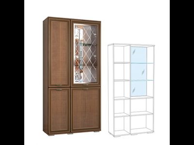 Шкаф с полками и витриной Ливорно ЛШ-6