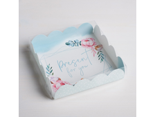 Коробка для пряников и печенья с прозрачной крышкой &quot;Present for you&quot;, 130×130×30 мм