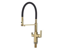 S-L1809C-01 Смеситель для кухонной мойки под фильтр питьевой воды золото+ черный SAVOL *