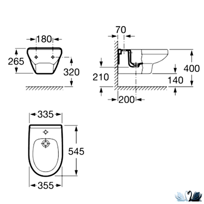 Биде ROCA VICTORIA 35530500S подвесное