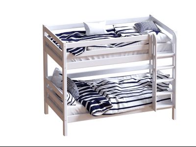 Авалон двухъярусная кровать с прямой лестницей 1020х2020х1560 белая