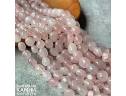 Розовый кварц галтовка 8-12/11-15 мм, цена за нить 19 см