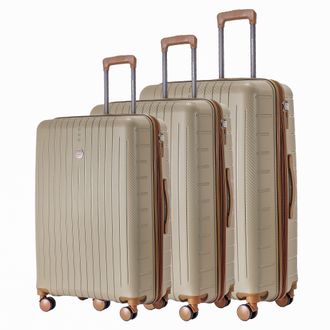 Комплект из 3х чемоданов Somsonya New York Полипропилен + S,M,L светло-коричневый