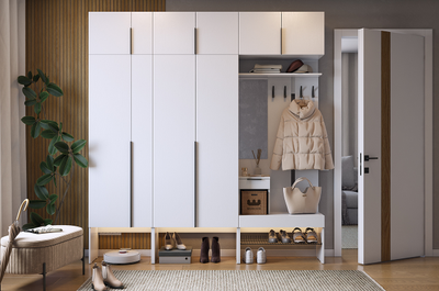 Композиция прихожей БАСКО Белое дерево