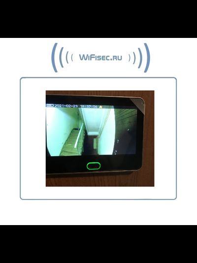 Автономный беспроводной надверный комплект (монитор 7" + панель вызова) с шлюзом LAN с DVR + модуль управления электронным замком, HD (Acebell)