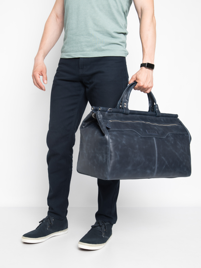 Кожаный саквояж Otranto Premium blue (арт. 4006-19)