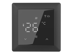 Терморегулятор GY516D под рамку, черный+ белая подсветка с Wi-Fi, Алиса