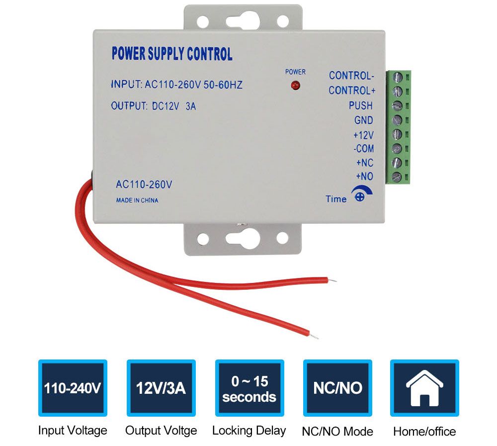 Блок питания - контроллер для систем контроля доступа, питание и управление электронных 12В замков (