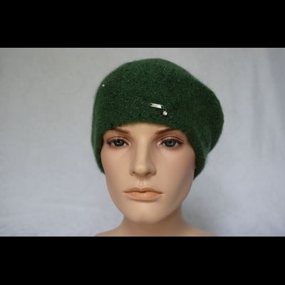 Зеленый вязаный женский берет Vizio Италия 6943