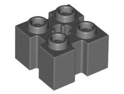 Brick, Modified 2 x 2 with Grooves and Axle Hole, Dark Bluish Gray (90258 / 4583879 / 6236949)