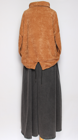 ДЖЕМПЕР БОХО "КИМОНО ВЕЛЮР" горчичный до р.54