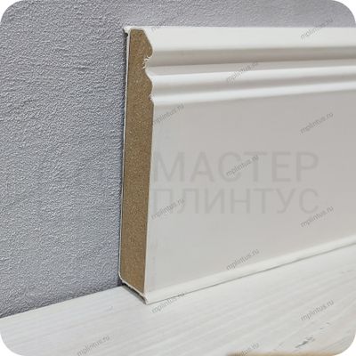 Напольный плинтус с мягким краем Dollken Hamburg Style, высота 100 мм. толщина 16 мм. цвет Белый