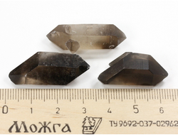 Кварц дымчатый, раухтопаз, кристалл двухголовик в ассортименте, Бразилия (18-21 мм, 6-7 г) №35768