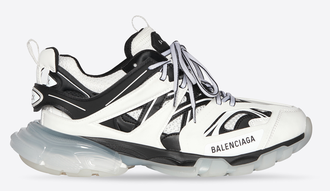 Кроссовки Balenciaga Track Trainers Clear Sole in white and black mesh and nylon