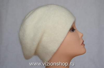 итальянский вязаный белый берет для женщин Vizio 6485 фото