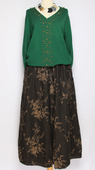 Джемпер-пуловер "Золотые клепки" персик, зеленый, синий р.46-52