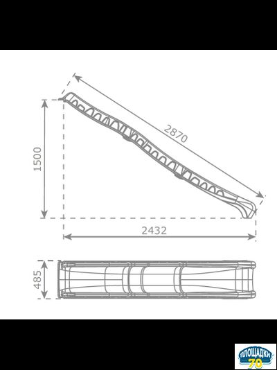 Горка детская разборная 3 метра - скат HDPE rocli