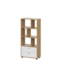 Милан Стеллаж Дуб Золотой/Белый Матовый