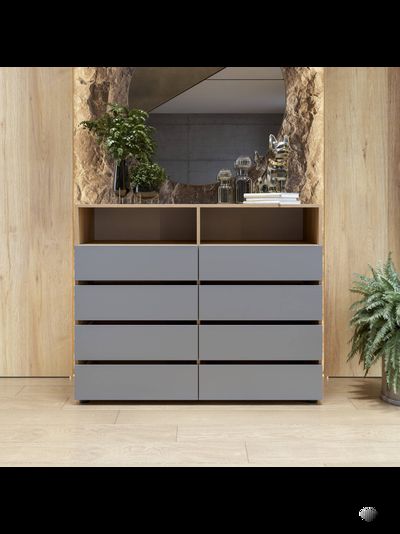 Абрау комод Дуб золотой/Графит