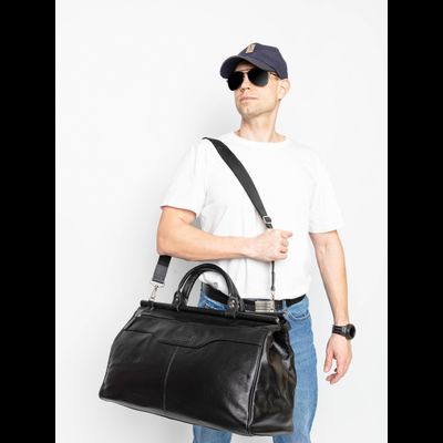 Кожаный саквояж Otranto black (арт. 4006-01)