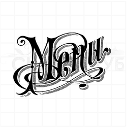 Штамп для скрапбукинга с винтажной надписью меню