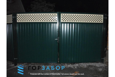 Распашные ворота из профнастила Грандлайн