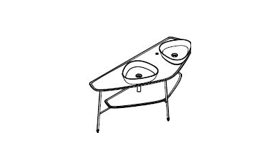 Столешница под 2 раковины Vitra Plural, 160 см, массив, цвет темный дуб, 64043