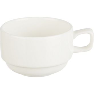 Чайная пара,Wilmax белая, фарфор, чашка 220 мл., блюдце d-14 см. WL-993008