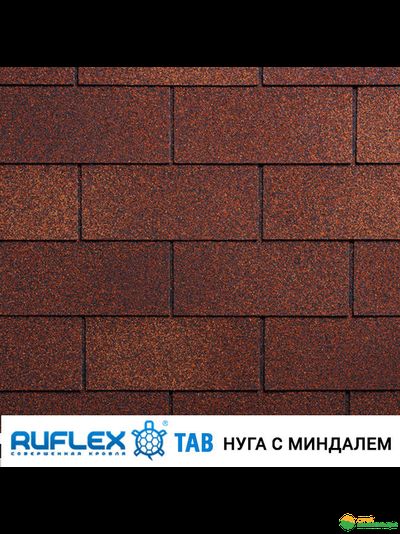 Гибкая черепица Ruflex Tab (Руфлекс Таб) цвет: Нуга с миндалем