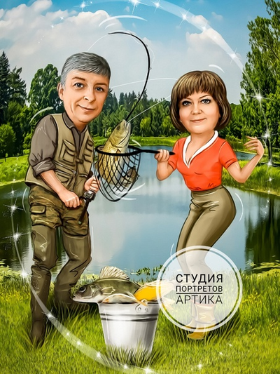 Портрет в Стиле Шарж 2 Человека