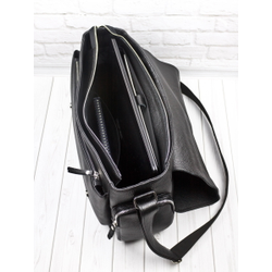 Кожаная мужская сумка Toara black (арт. 5058-61)