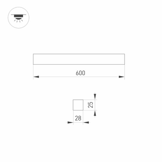 Arlight SNAP-STARLINE-LASER-S600-13W (WH-BK, 80 deg, 48V)